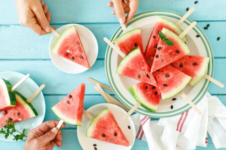 Watermelon slice popsの写真素材