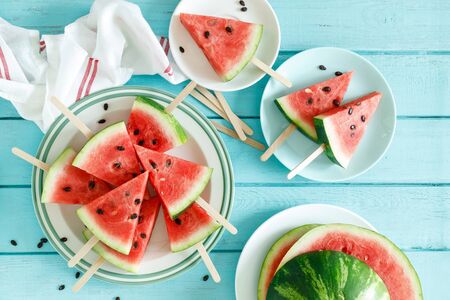Watermelon slice popsの写真素材