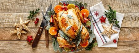 Christmas turkey for festive dinnerの写真素材