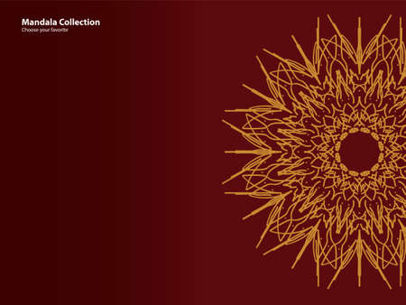 mandala pattern vintage ethnic tribal template style element wallpaper background motif circle art texture print traditional elegant rpund ornament drawing decoration gold meditation flower asianのイラスト素材