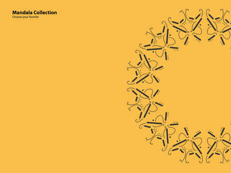 mandala pattern vintage ethnic tribal template style element wallpaper background motif circle art texture print traditional elegant rpund ornament drawing decoration gold meditation flower asianのイラスト素材