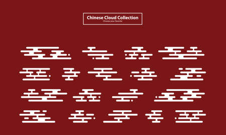 cartoon clouds collection set background flat gradient vector illustration wallpaper element signのイラスト素材