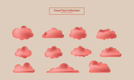 cartoon clouds collection set background flat gradient vector illustration wallpaper element signのイラスト素材