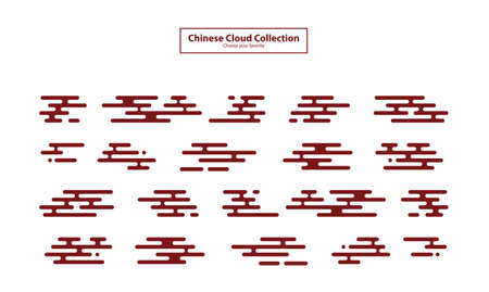 cartoon clouds collection set background flat gradient vector illustration wallpaper element signのイラスト素材