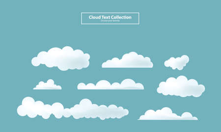 cartoon clouds collection set background flat gradient vector illustration wallpaper element signのイラスト素材