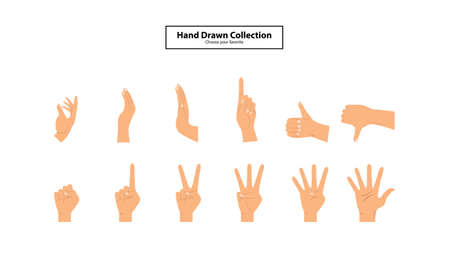 Gestures elegant female and male showing heart hands poses vector set body language signs symbolsのイラスト素材