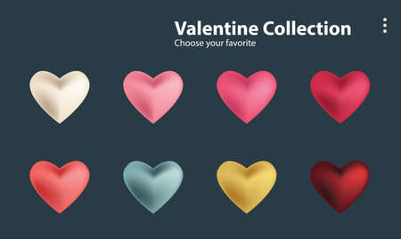 wallpaper background love happy valentine's day lover vector illustration heart logo icon symbol setのイラスト素材