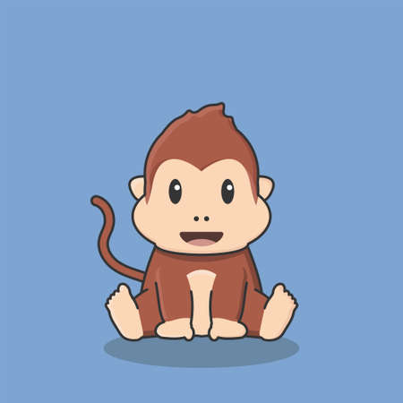 monkey orangutan gorilla baboon kong gorilla zodiac cartoon background vector chimpanzee ape iconのイラスト素材