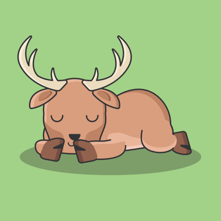 deer cartoon wallpaper character vintage background tree animal wood antlers season horn fauna artのイラスト素材