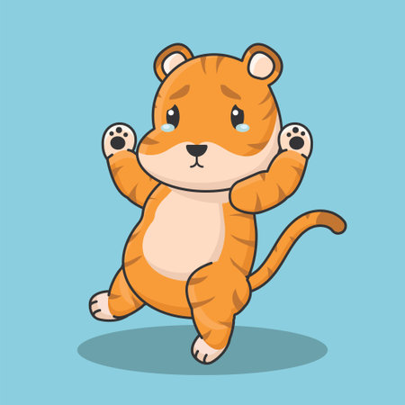 japanese fox lion tiger zodiac layout cartoon chinese character cute panther cheetah leopard jaguarのイラスト素材
