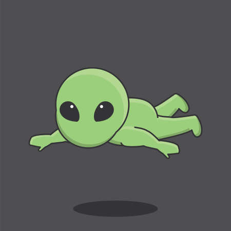 stars space ship alien planet characterのイラスト素材