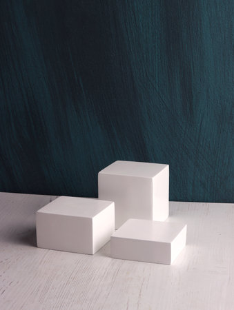 box mock up square photo product cube realistic white smart object packaging background board shadoの写真素材