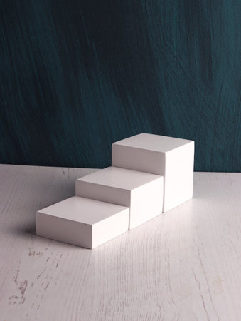 box mock up square photo product cube realistic white smart object packaging background board shadowの写真素材