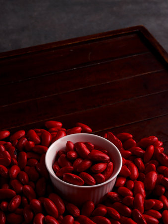 red beans seed adzuki diet japan herbal asia health protein traditional plant ingredients grains rawの写真素材
