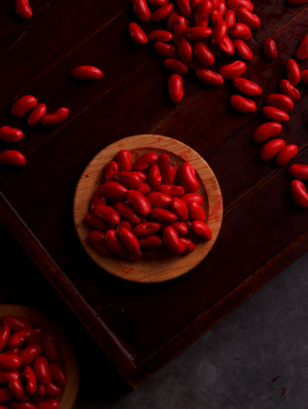 red beans seed adzuki diet japan herbal asia health protein traditional plant ingredients grains rawの写真素材