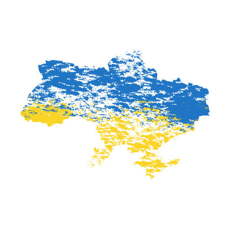 Silhouette of Ukraine country map. Ukraine, pray for Ukraine, save Ukraineのイラスト素材