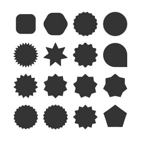 Set of vector starburst, sunburst icons. Set of price tags. Sale or discount sticker.のイラスト素材