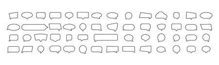 Set of speech bubbles. Stickers of speech bubbles vector set. various forms. vector illustrationのイラスト素材