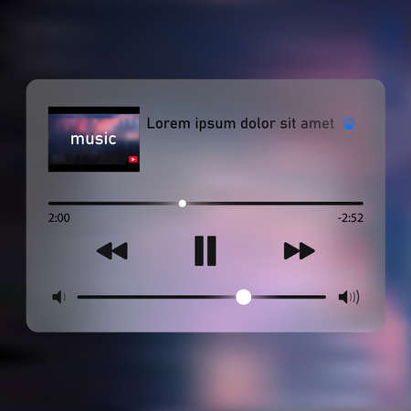 music player, music player template, Music Player app design, screen vectorのイラスト素材