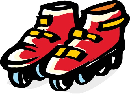 stylized illustration  of Roller skates のイラスト素材