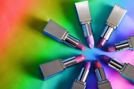 8 lipsticks on the rainbowの写真素材