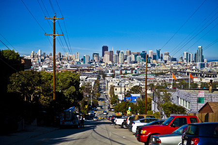 Skyline of San Francisco from hill
