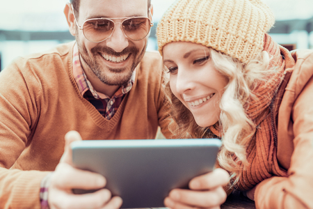 Cropped shot of an affectionate young couple taking a selfie .の写真素材