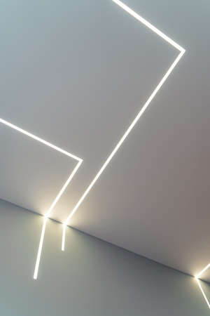 light lines in apartment design house buildingの写真素材