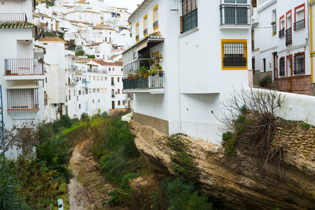 Street of Setenil de las Bodegas, Andalusia, Spainの写真素材