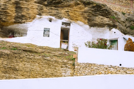 Street of Setenil de las Bodegas, Andalusia, Spainの写真素材