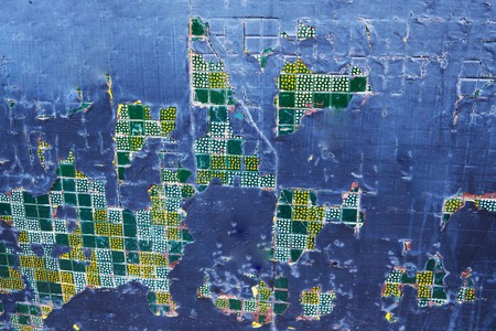 Blue mosaic tiles on the wall as background or texture.