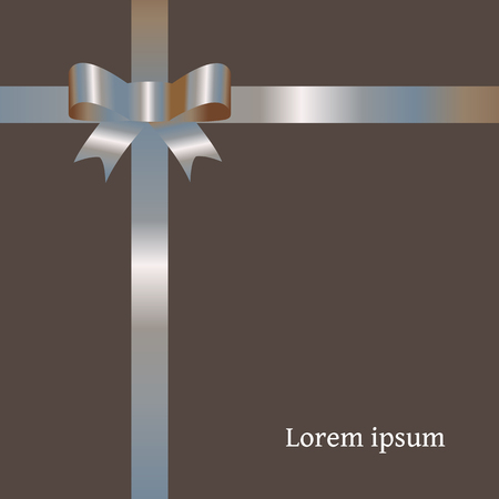 Pearl bow with ribbons on a brown backgroundのイラスト素材