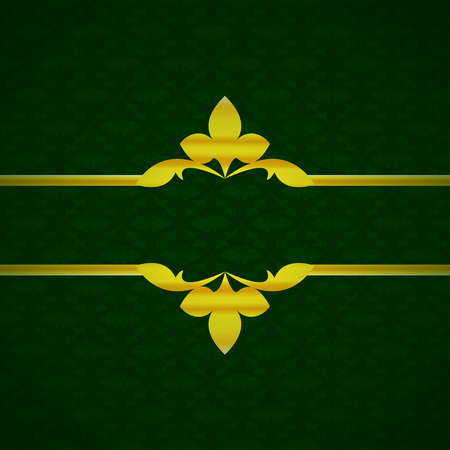 A dark green luxury background with gold ornament from petalsのイラスト素材