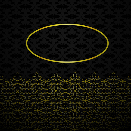 A dark background with small gold pattern vintage. classicのイラスト素材