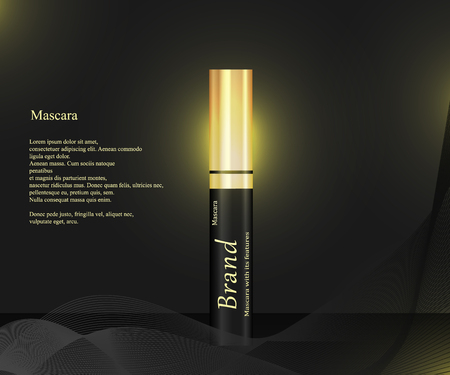 Mascara on dark background with smoke and the wordsのイラスト素材