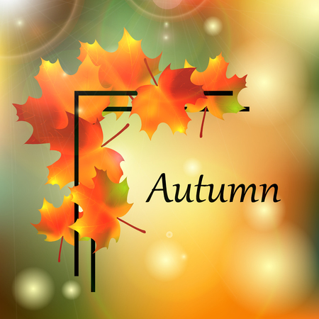 Autumn with colorful maple leaves.のイラスト素材