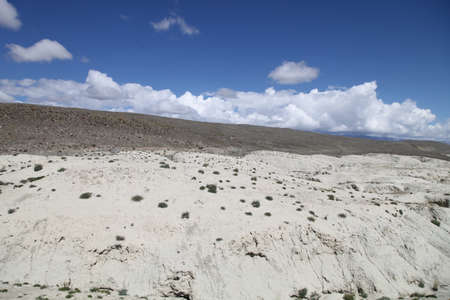 Lunar landscape in Altai. White clay desert. Altai, Russia.の写真素材