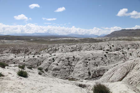 Lunar landscape in Altai. White clay desert. Altai, Russia.の写真素材