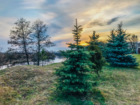 Beautiful natural landscape in the summer timeの写真素材