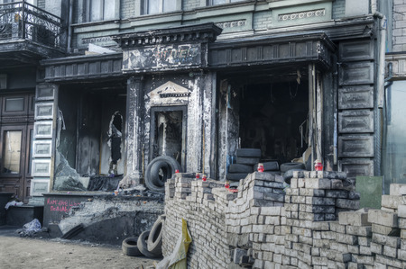 Broken house on Hrushevskoho Streetのeditorial素材