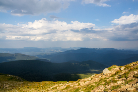 View from Hoverla - the highest peak of Ukraineの写真素材