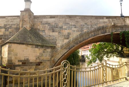 Small bay under the old bridgeの写真素材