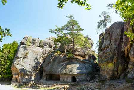 Ruins of an old settlement in the carpathiansの写真素材