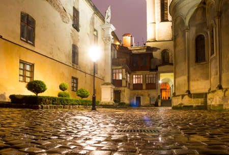 Monument in the courtyard of the old cityの写真素材