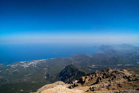 Sea view from high mountainの写真素材