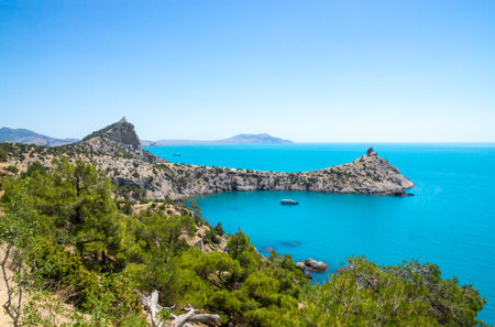 View of the bay near Cape Kapchikの写真素材