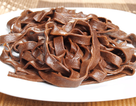 Raw chocolate tagliatelleの写真素材
