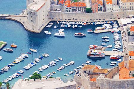 Fortress of Dubrovnik on the Adriatic Sea, viewd from the hillの写真素材