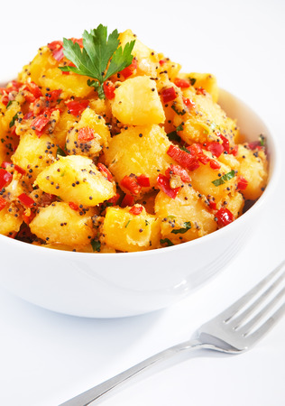 Potatos with sesame and cilantroの写真素材