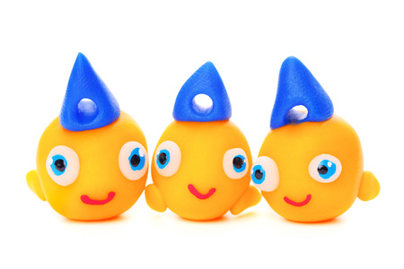 Fishes made of polymer clay